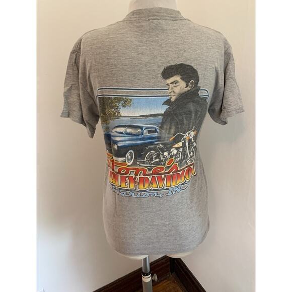 Harley-Davidson James Dean VTG T-Shirt S Gray Motor For Life Marion Motorcycle - Picture 9 of 13